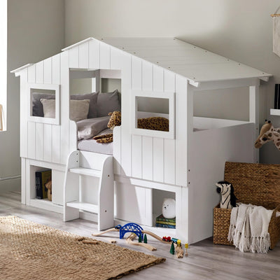 Acorn Treehouse Midsleeper & Storage Unit - White