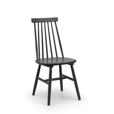 Set Of 2 Alassio Spindle Back Dining Chairs - Black