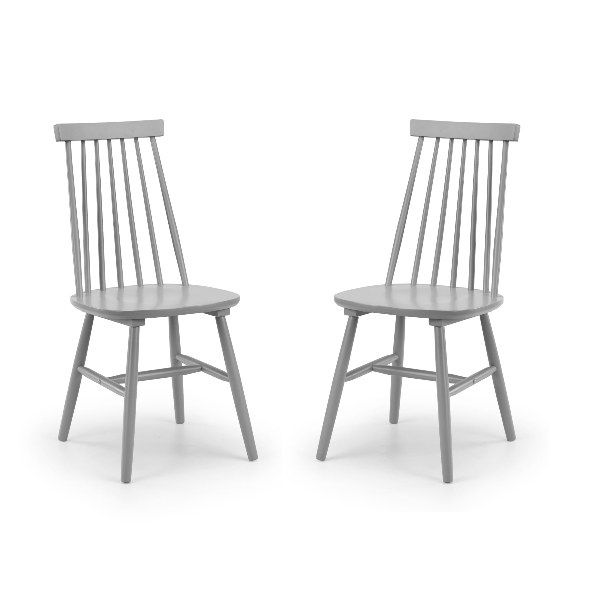 Set Of 2 Alassio Spindle Back Dining Chairs - Grey
