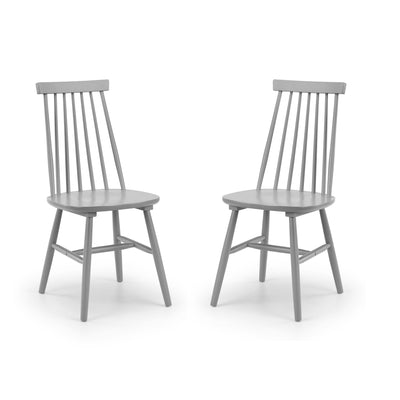 Set Of 2 Alassio Spindle Back Dining Chairs - Grey