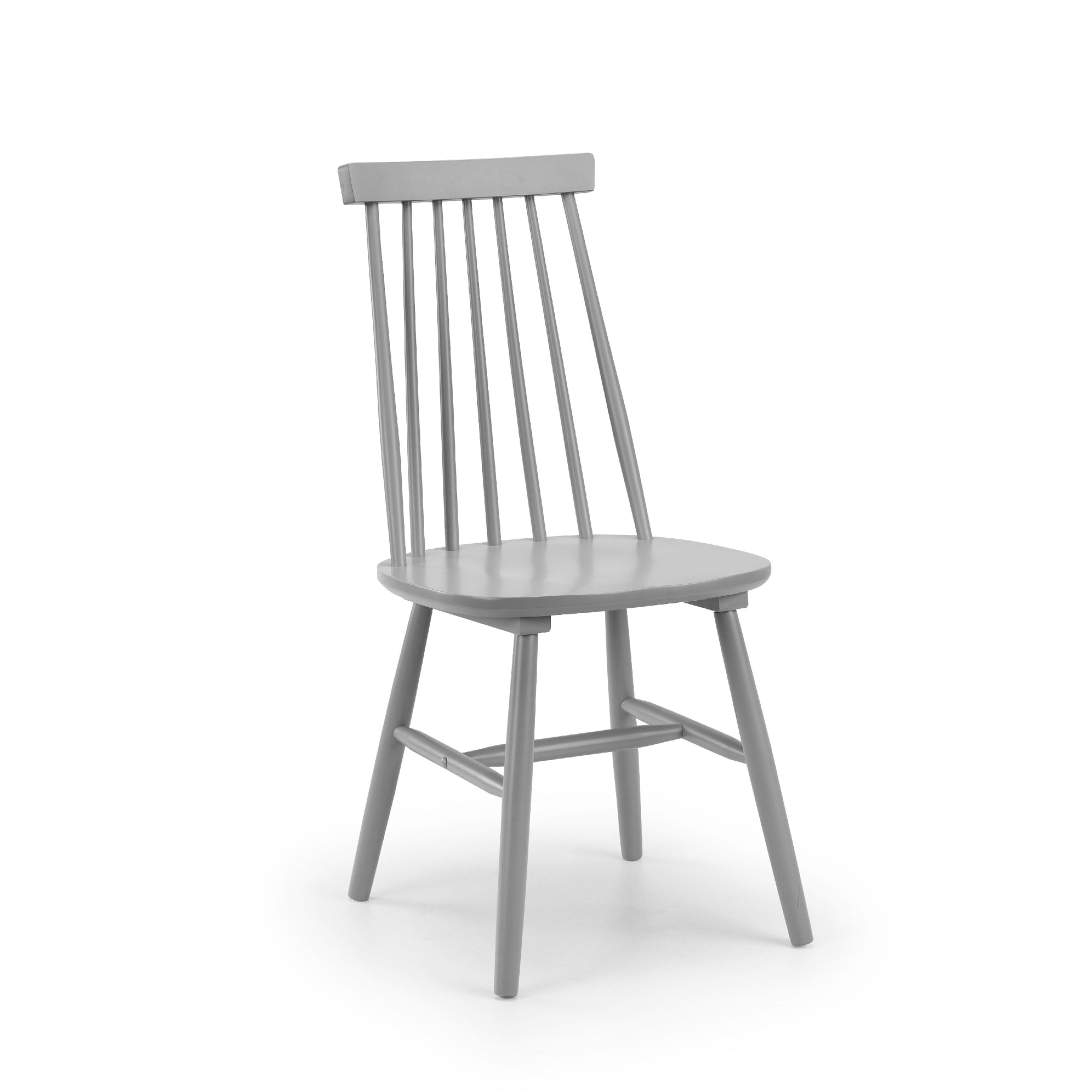 Set Of 2 Alassio Spindle Back Dining Chairs - Grey