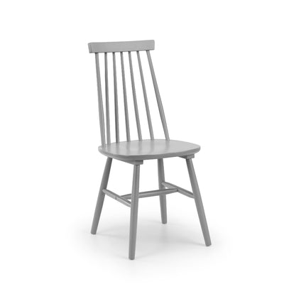 Set Of 2 Alassio Spindle Back Dining Chairs - Grey