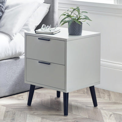 Alba 2 Drawer Bedside - Silk Grey