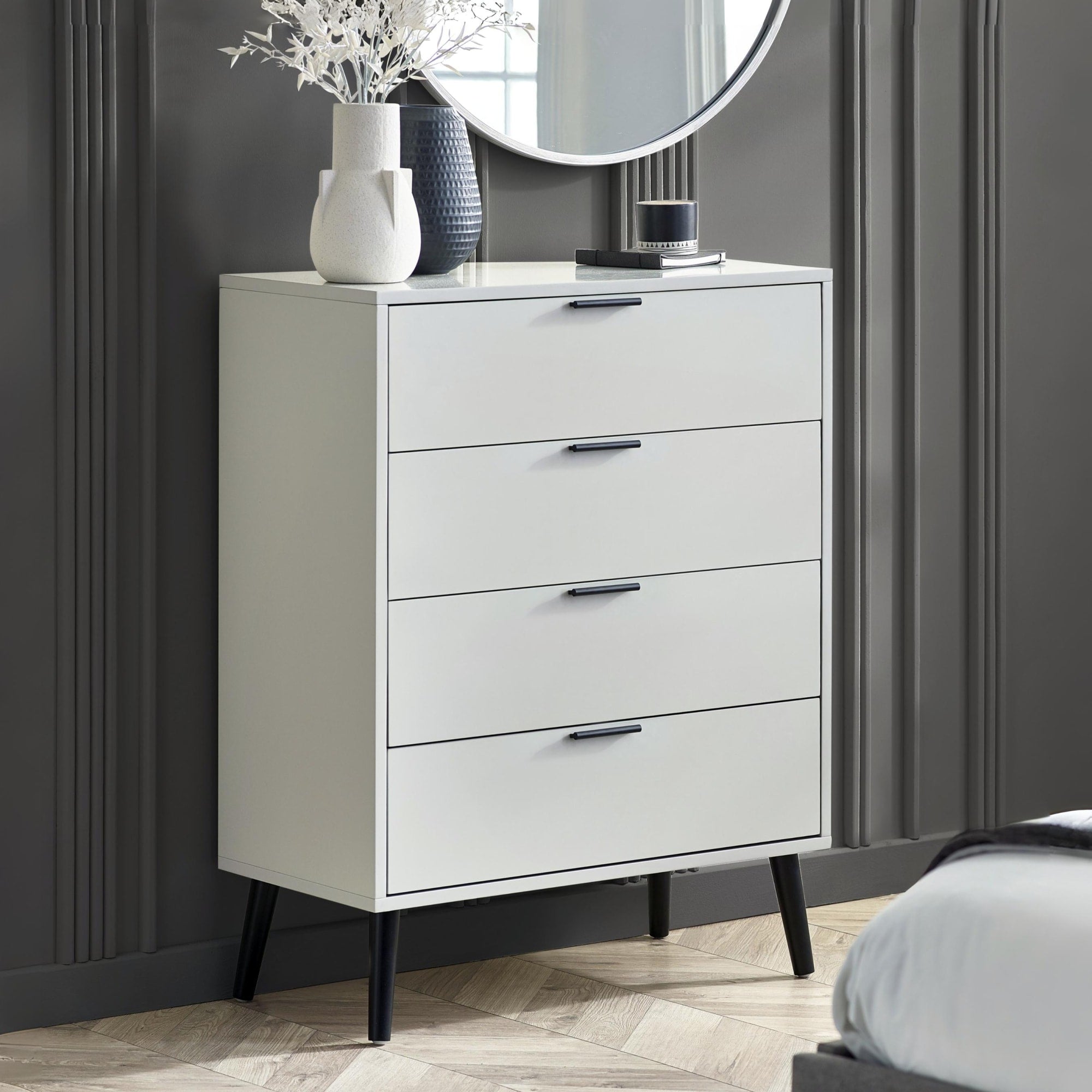 Alba 4 Drawer Wide Chest - Silk Grey