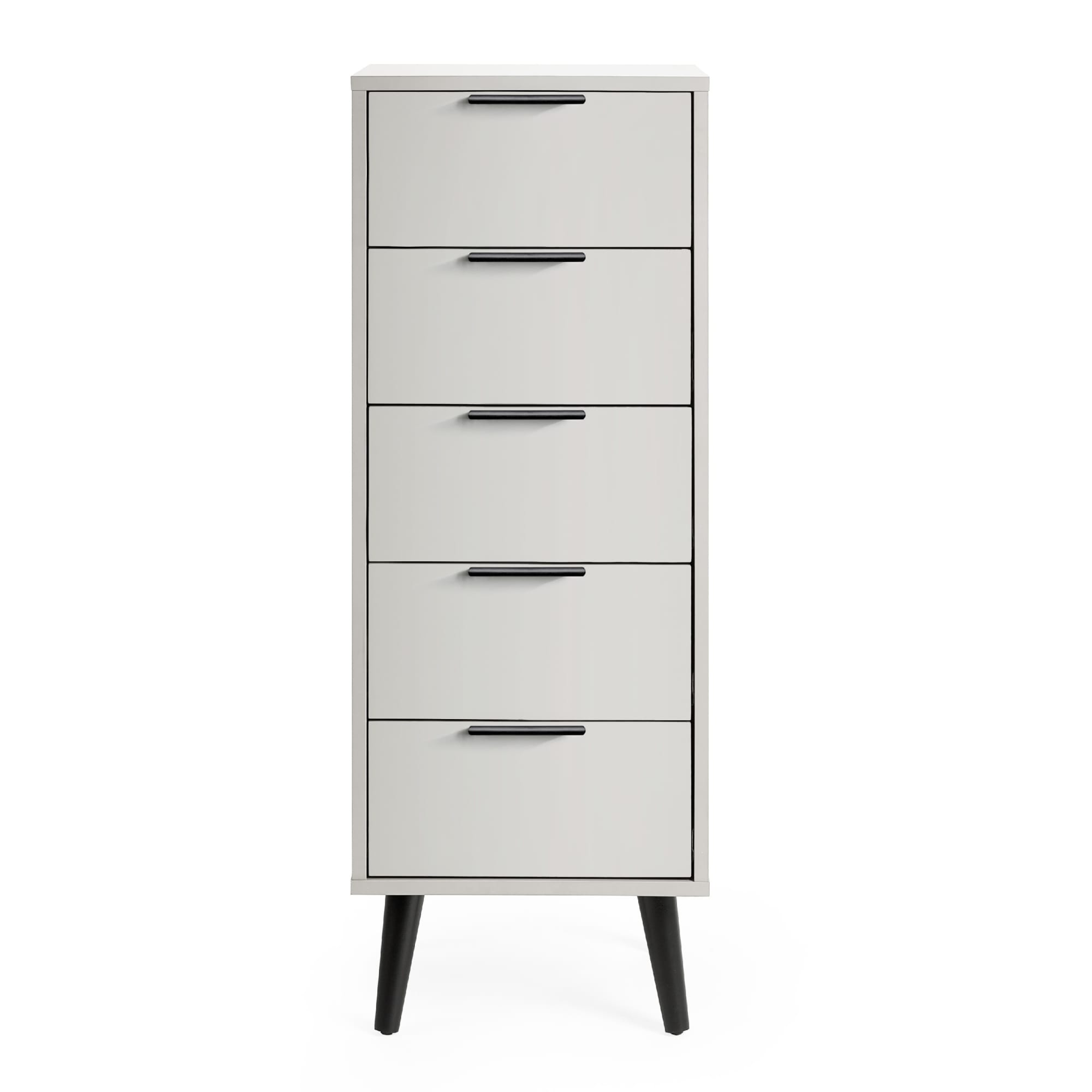 Alba 5 Drawer Narrow Chest - Silk Grey