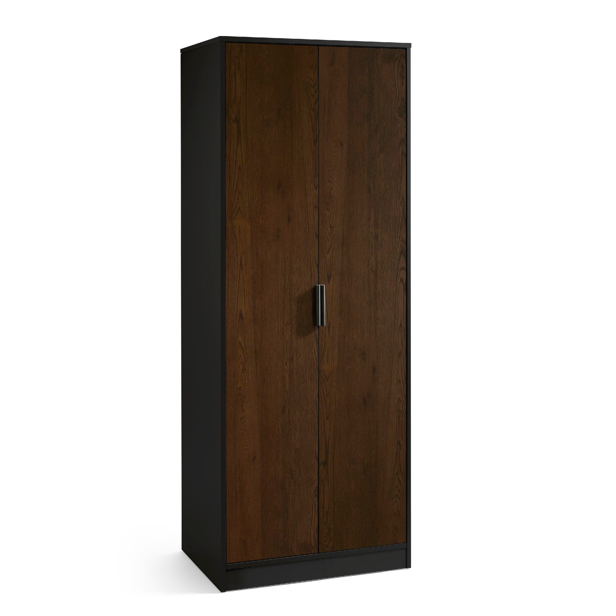Alba 2 Door Wardrobe - Walnut/Black