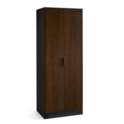 Alba 2 Door Wardrobe - Walnut/Black