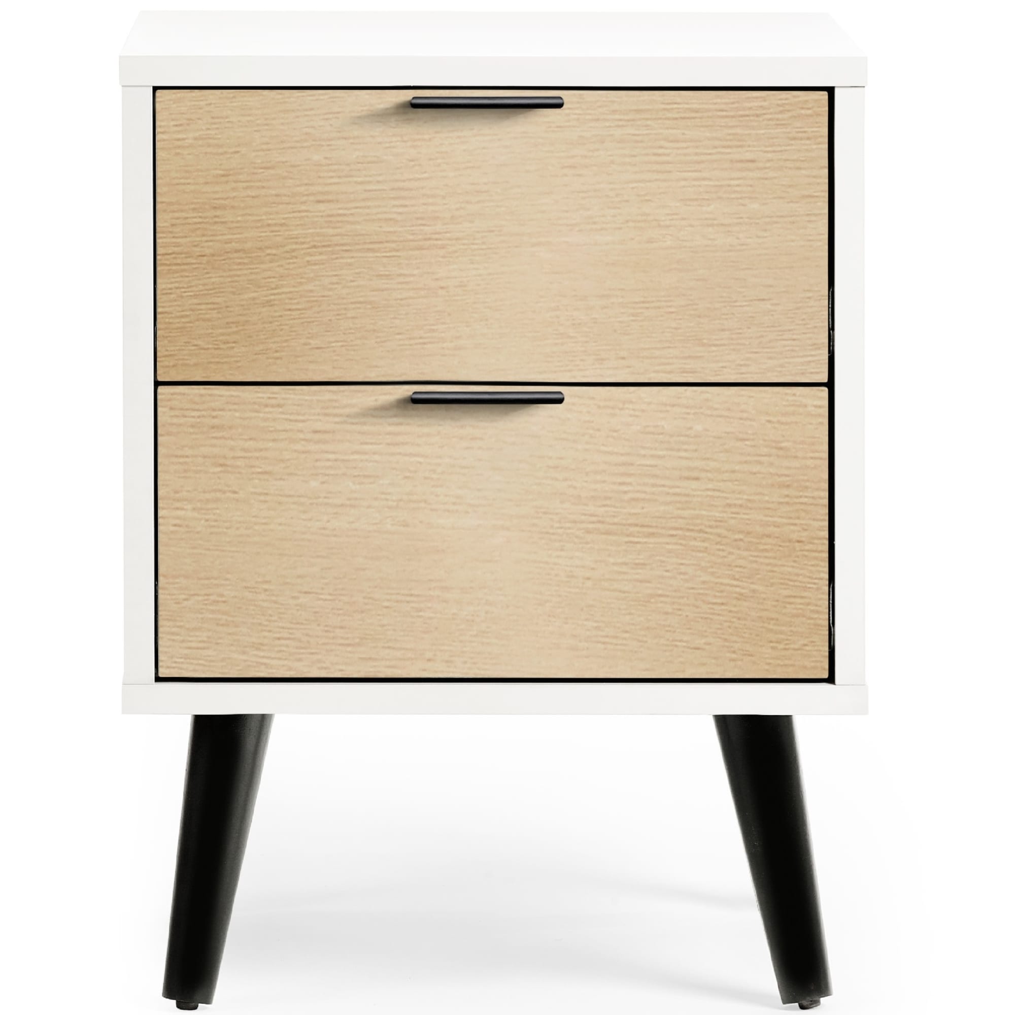 Alba 2 Drawer Bedside - White/Oak