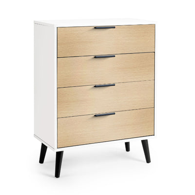 Alba 4 Drawer Wide Chest - White/Oak