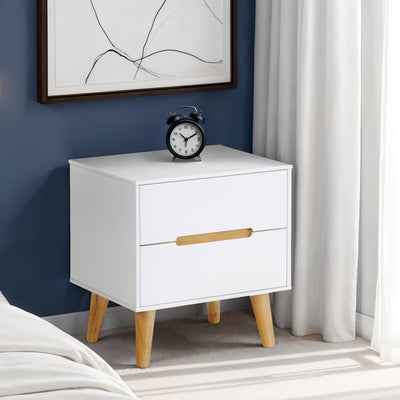Alicia 2 Drawer Bedside - White