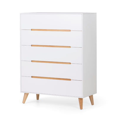 Alicia 5 Drawer Chest - White