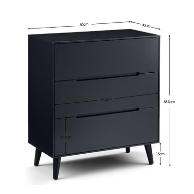 Alicia 3 Drawer Chest - Anthracite