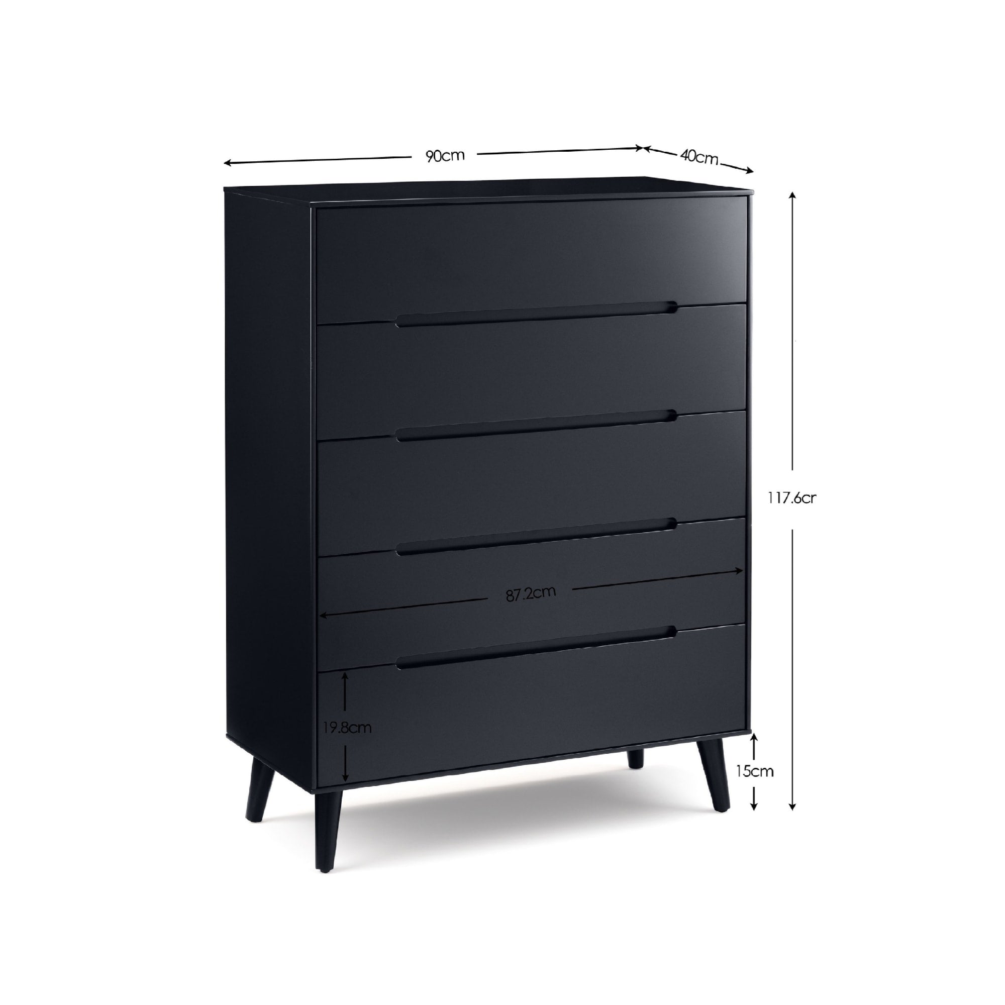 Alicia 5 Drawer Chest - Anthracite