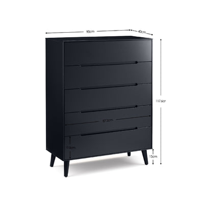 Alicia 5 Drawer Chest - Anthracite
