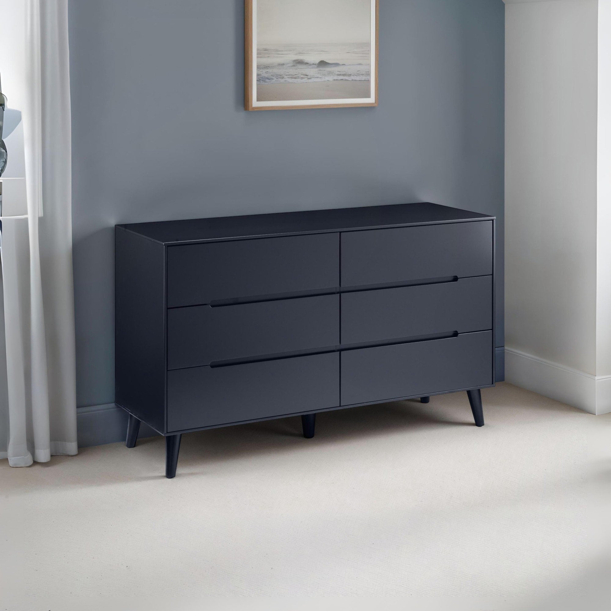 Alicia 6 Drawer Wide Chest - Anthracite