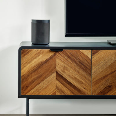 Alvin Black and Natural Wood���Effect 65" TV Unit
