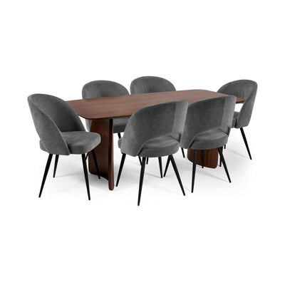 Artemis Curved Leg Walnut Dining Table