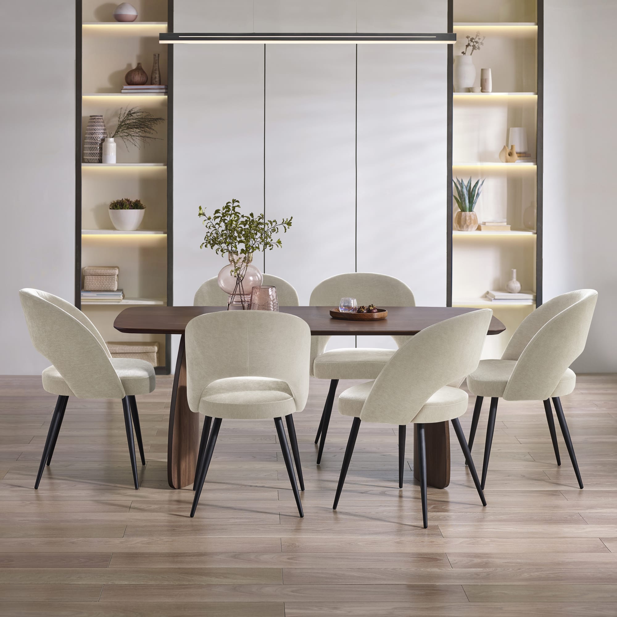 Artemis Curved Leg Walnut Dining Table