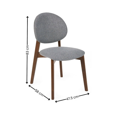 Set of 2 Artemis Walnut and Grey Dining Chairs