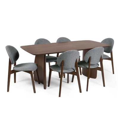 Set of 2 Artemis Walnut and Grey Dining Chairs