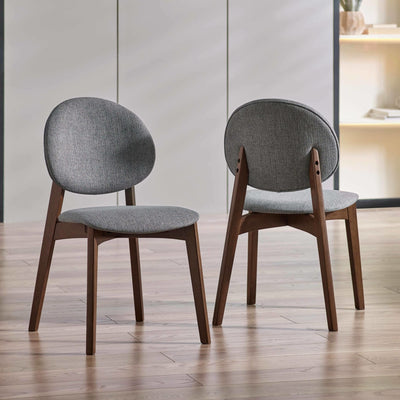 Set of 2 Artemis Walnut and Grey Dining Chairs