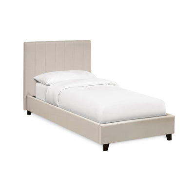 Aylen Oatmeal Linen Upholstered 90cm Single Bed Frame