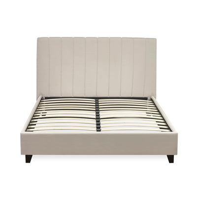 Aylen Oatmeal Linen Upholstered 120cm Small Double Bed Frame