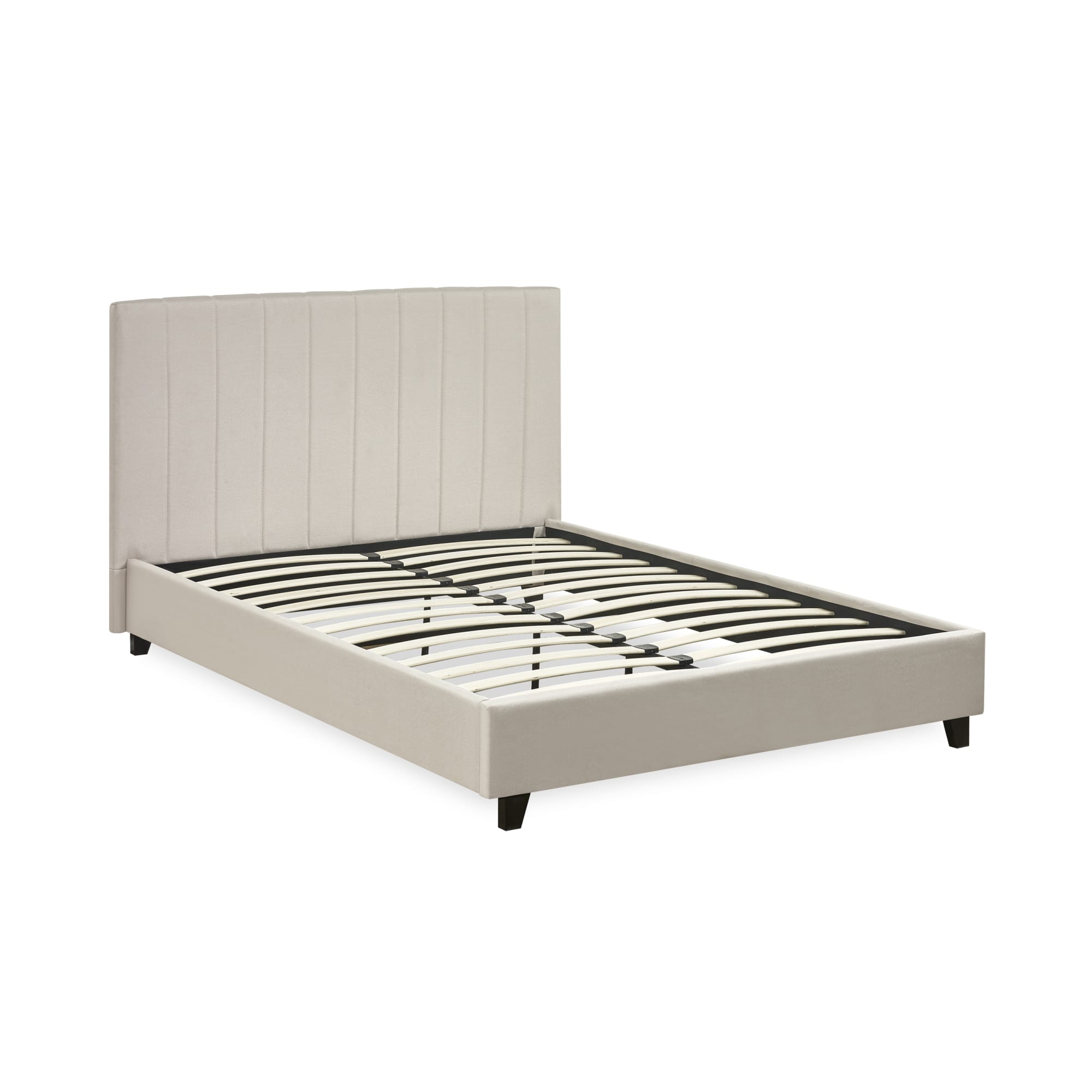 Aylen Oatmeal Linen Upholstered 150cm King Size Bed Frame