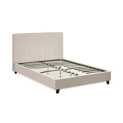 Aylen Oatmeal Linen Upholstered 150cm King Size Bed Frame