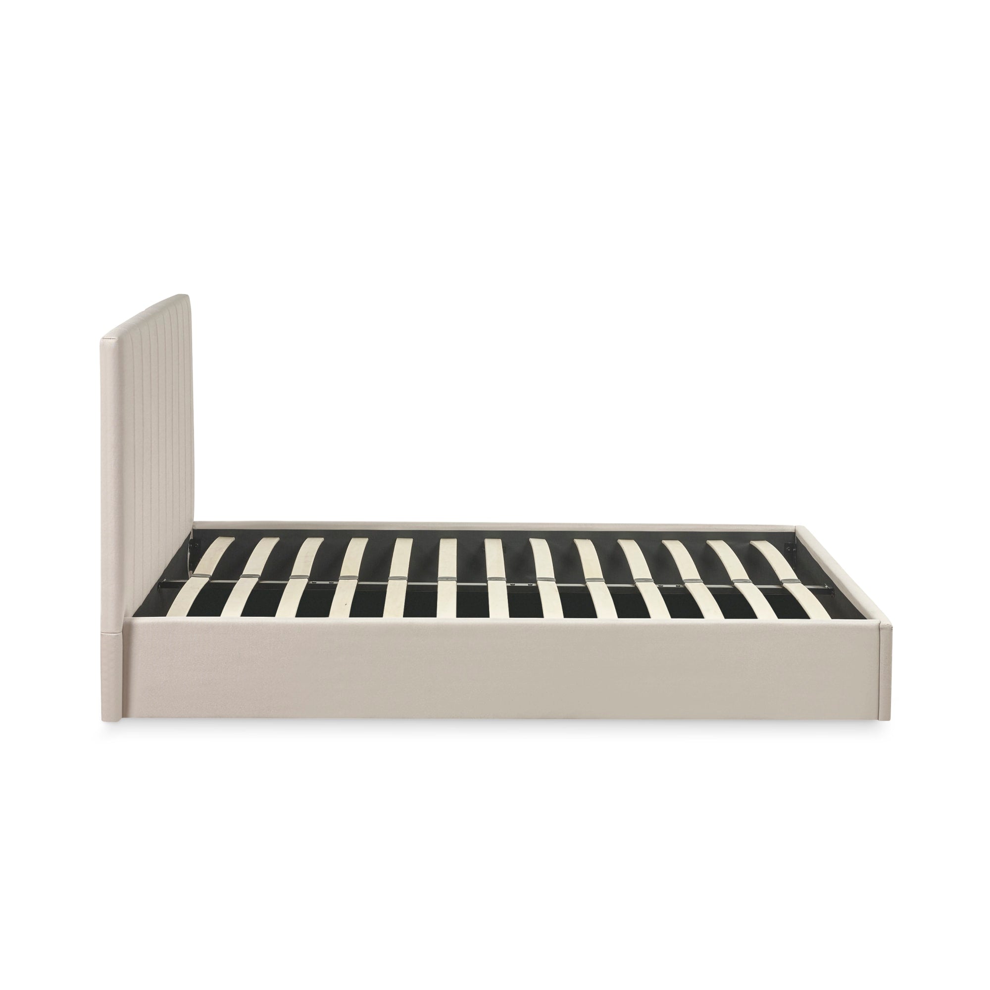 Aylen Oatmeal Linen Upholstered 135cm Double Ottoman Storage Bed Frame
