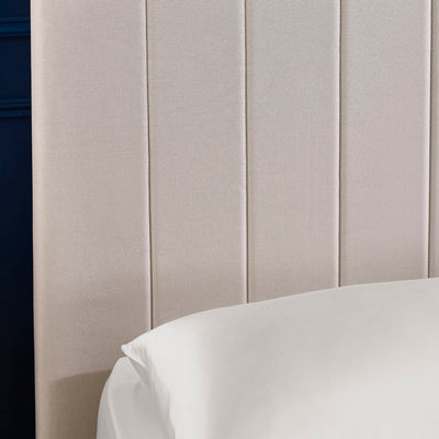 Aylen Oatmeal Linen Upholstered 135cm Double Ottoman Storage Bed Frame