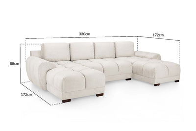 Azzuro Sofa Cream U Shape Corner