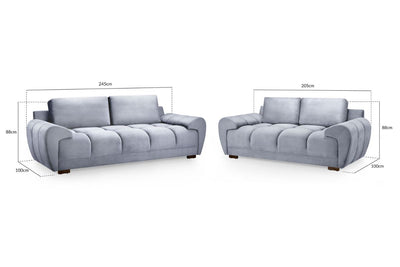 Azzuro Sofa Grey 3+2 Set