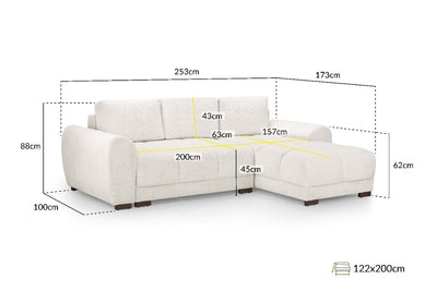 Azzuro Sofabed Cream Universal Left or Right Corner