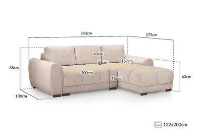 Azzuro Sofabed Mocha Universal Corner
