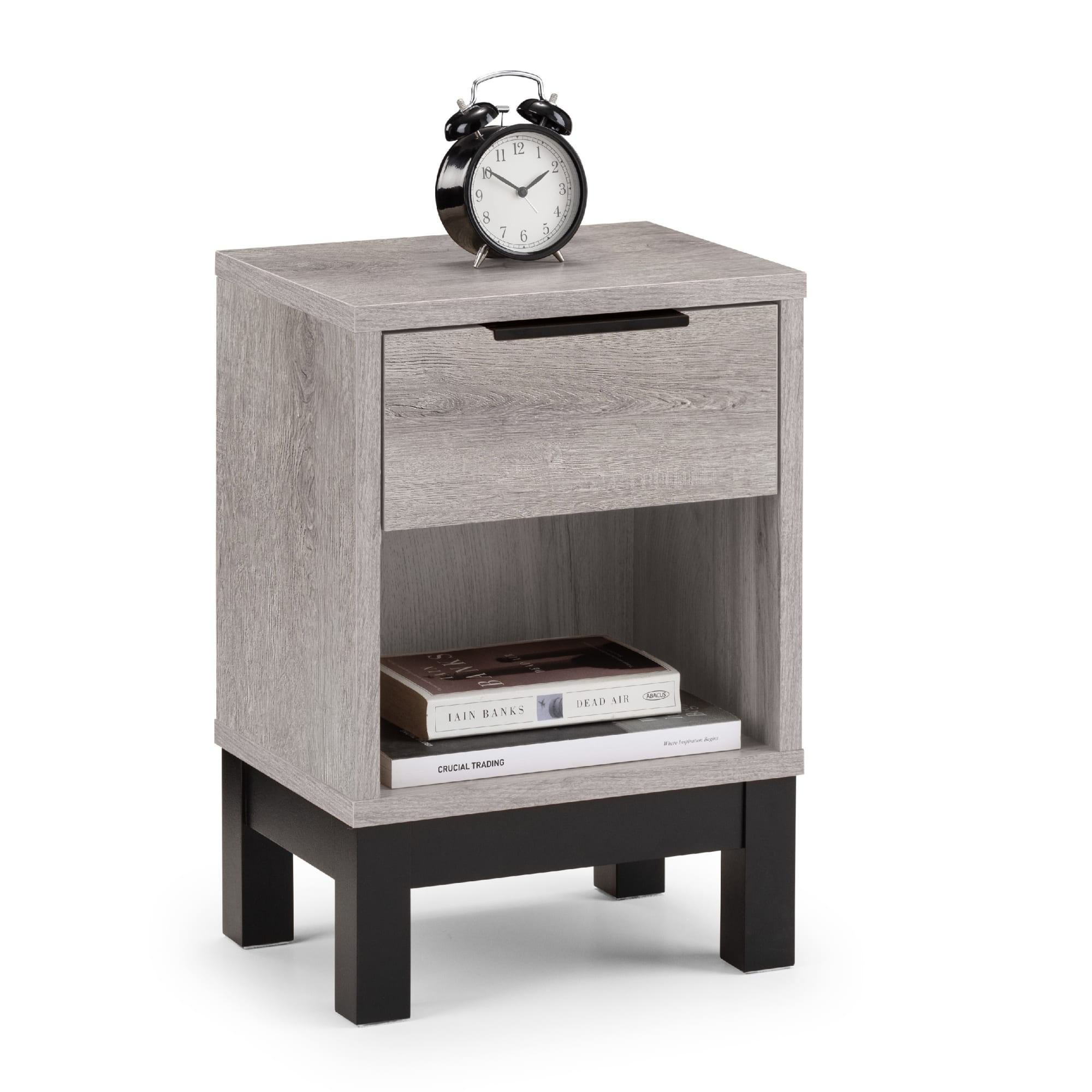 Bali 1 Drawer Bedside - Grey Oak