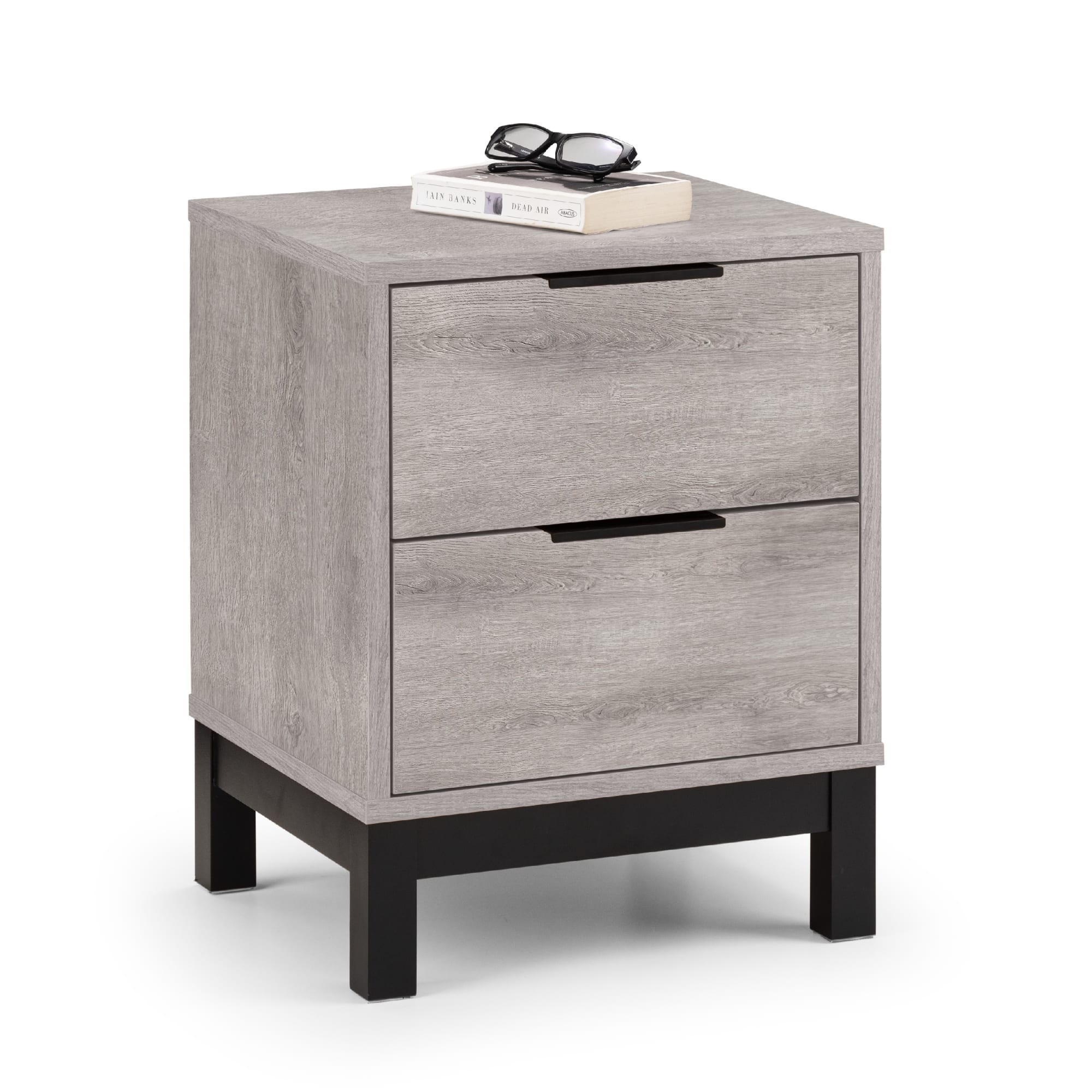Bali 2 Drawer Bedside - Grey Oak