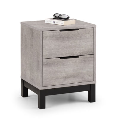 Bali 2 Drawer Bedside - Grey Oak