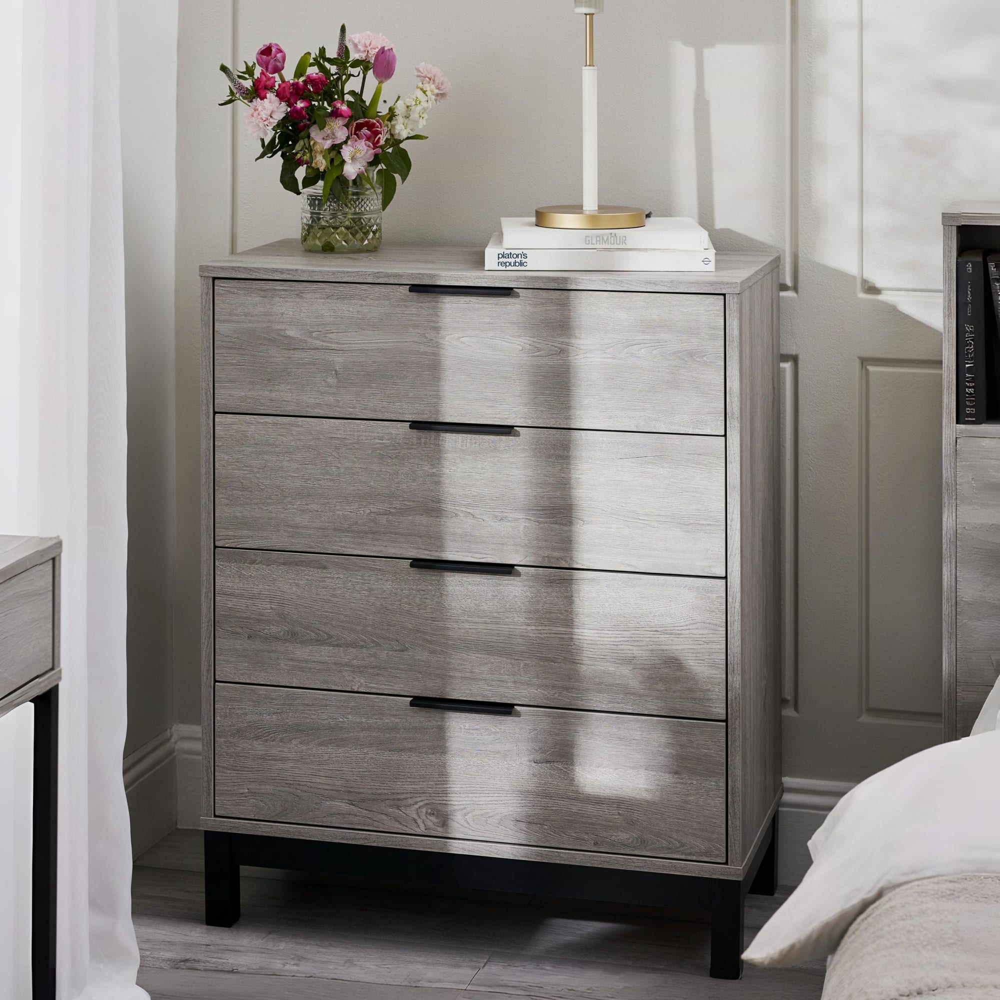 Bali 4 Drawer Chest - Grey Oak