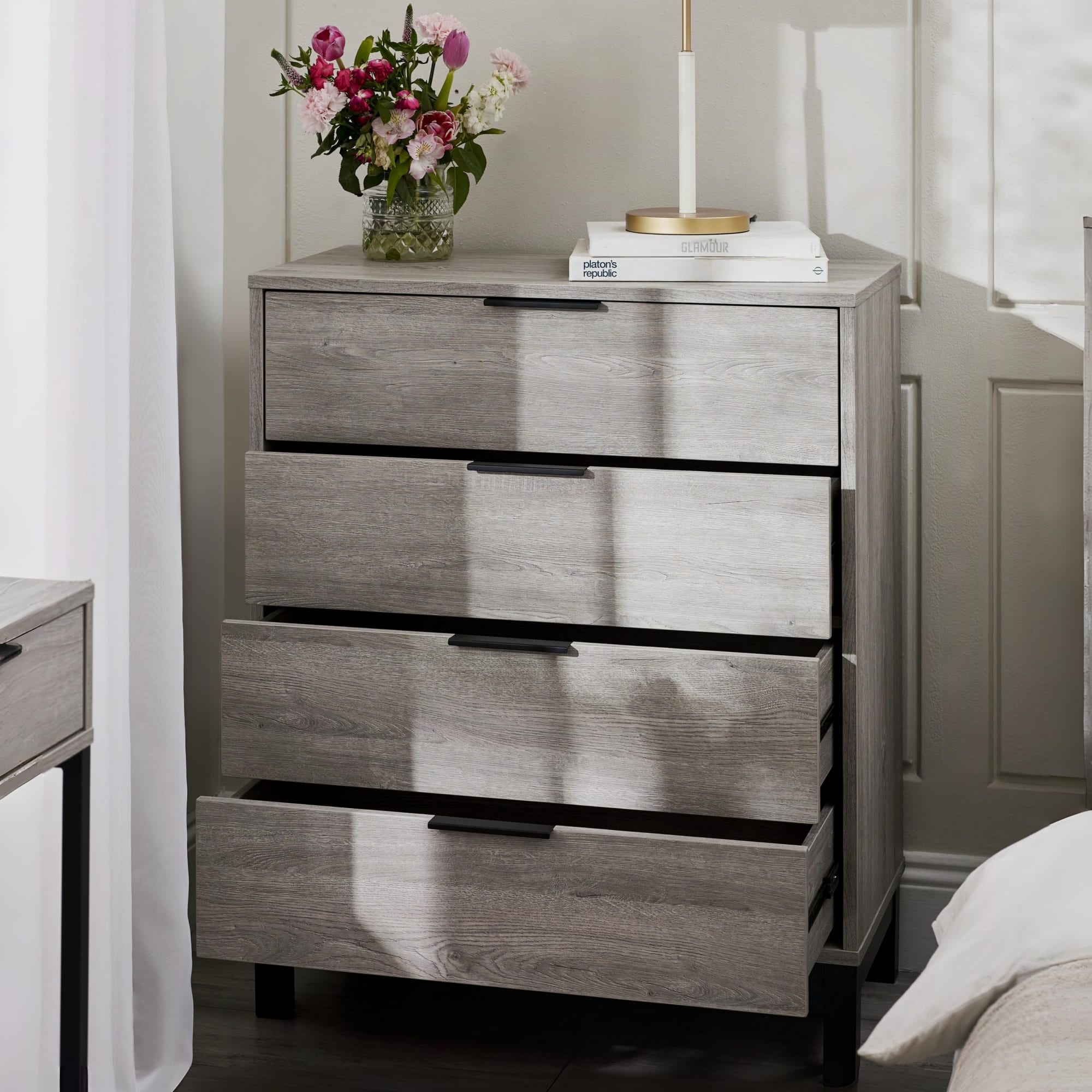 Bali 4 Drawer Chest - Grey Oak