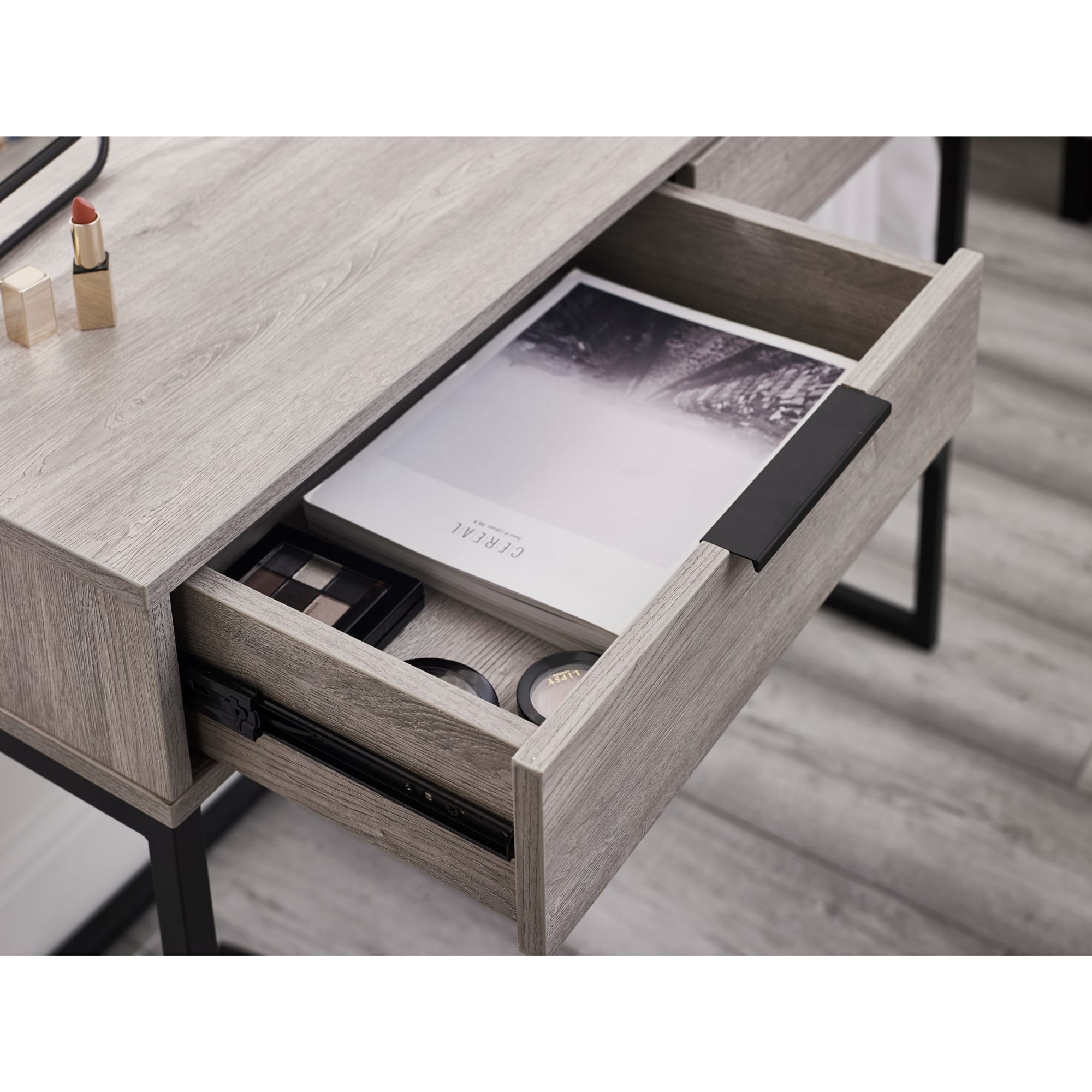 Bali 2 Drawer Dressing Table/Desk - Grey Oak