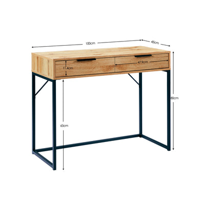 Bali 2 Drawer Dressing Table/Desk - Light Oak