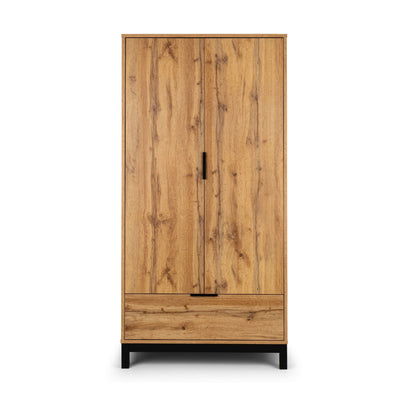 Bali 2 Door 1 Drawer Wardrobe - Light Oak