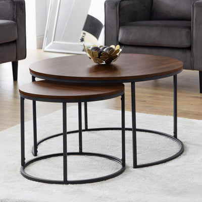 Bellini Round Nesting Coffee Table - Walnut