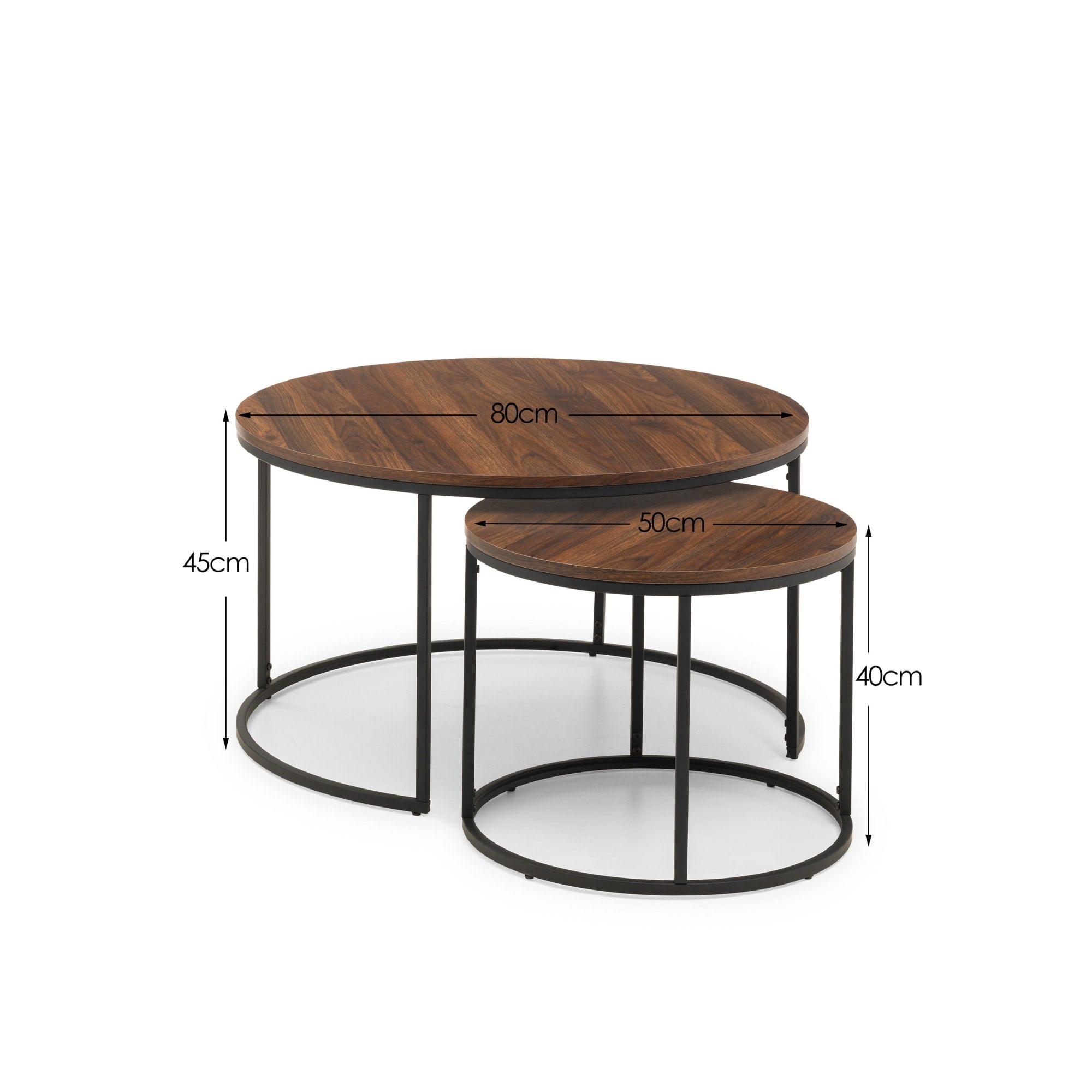 Bellini Round Nesting Coffee Table - Walnut