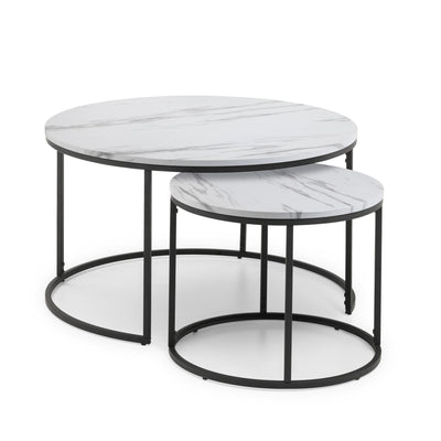 Bellini Round Nesting Coffee Table - White Marble