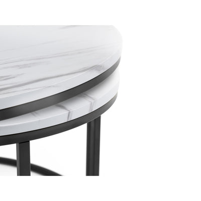 Bellini Round Nesting Coffee Table - White Marble