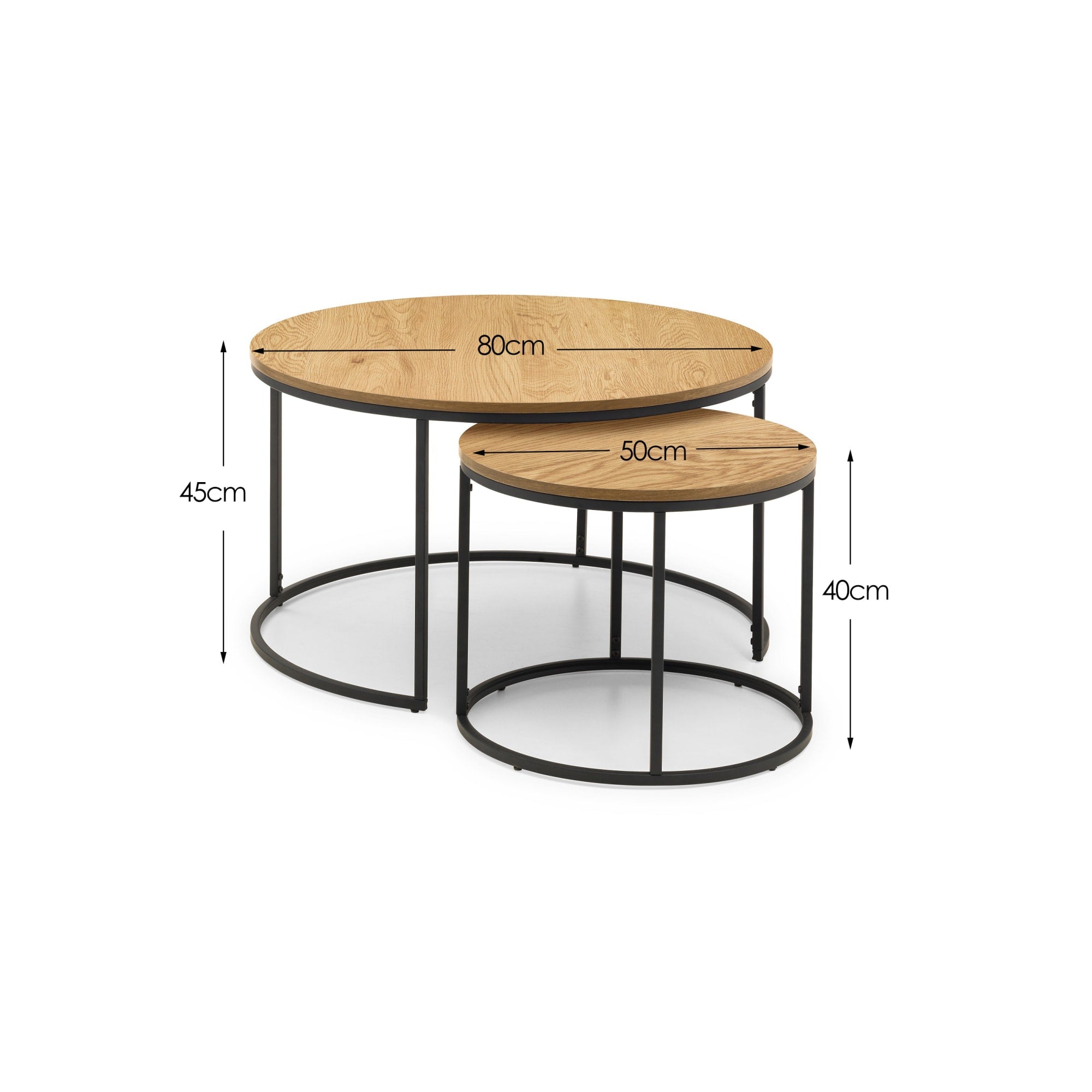 Bellini Round Nesting Coffee Table - Oak