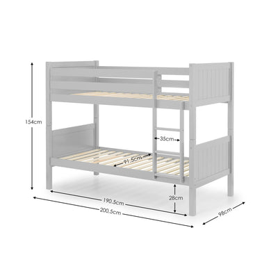 Bella Bunk Bed - Dove Grey