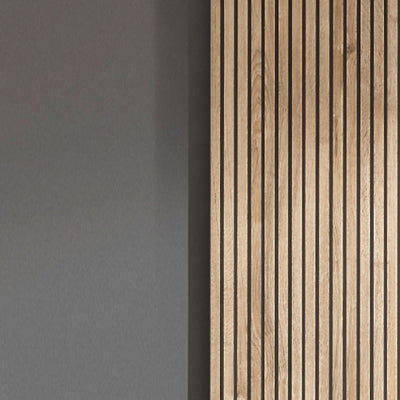 Berno Light Oak and Dark Grey Sliding 2 Door Wardrobe With Mirror